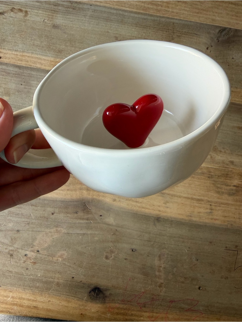 Threshold White Ceramic Heart Mug - Love or Valentine Gift